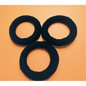 3 Mata Ortiz Pottery Olla Rings Hand Made Mexican Clay Black Yarn Mexico 3.5"